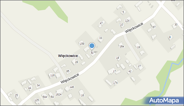 Więckowice, Więckowice, 31, mapa Więckowice