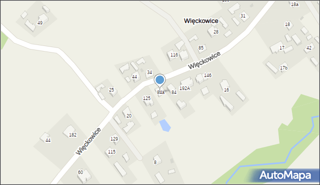 Więckowice, Więckowice, 84a, mapa Więckowice