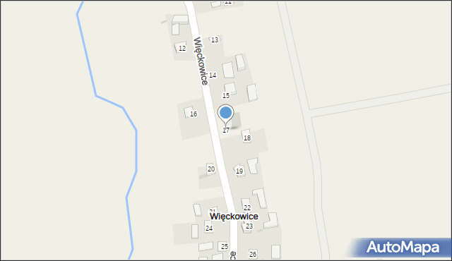 Więckowice, Więckowice, 17, mapa Więckowice