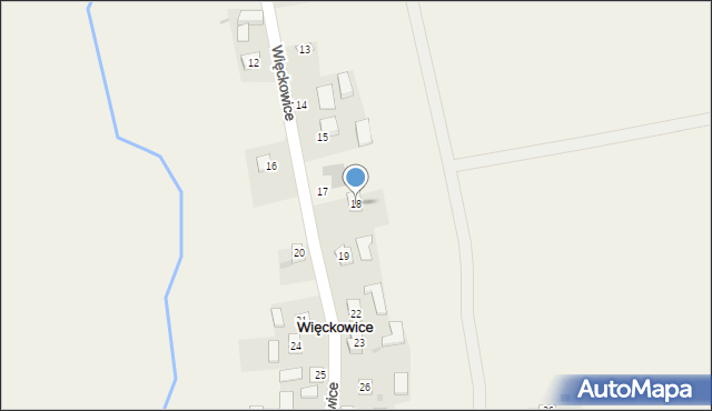 Więckowice, Więckowice, 18, mapa Więckowice