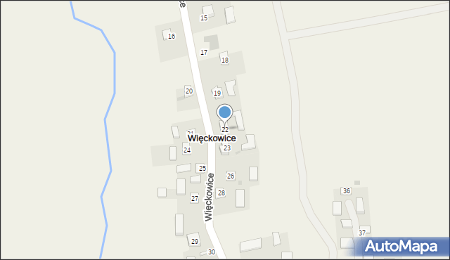 Więckowice, Więckowice, 22, mapa Więckowice