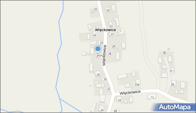 Więckowice, Więckowice, 27, mapa Więckowice