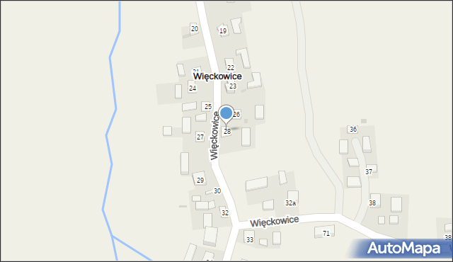 Więckowice, Więckowice, 28, mapa Więckowice