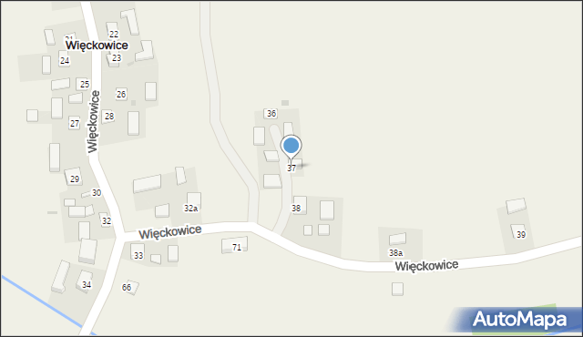 Więckowice, Więckowice, 37, mapa Więckowice