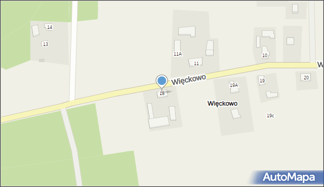 Więckowo, Więckowo, 18, mapa Więckowo