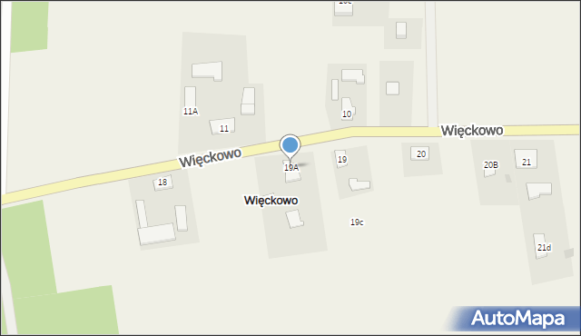 Więckowo, Więckowo, 19A, mapa Więckowo