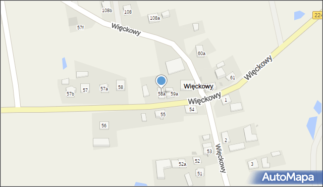 Więckowy, Więckowy, 58a, mapa Więckowy