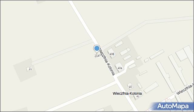 Wieczfnia-Kolonia, Wieczfnia-Kolonia, 21A, mapa Wieczfnia-Kolonia