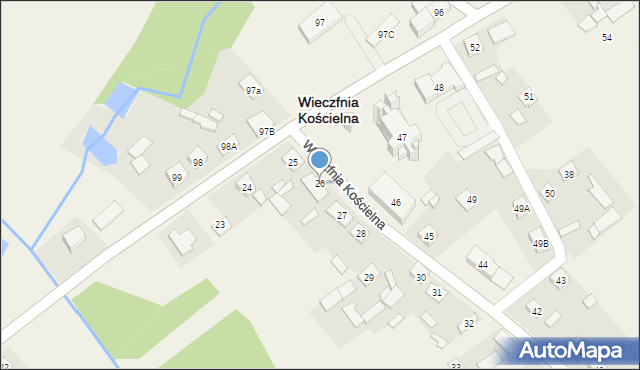 Wieczfnia Kościelna, Wieczfnia Kościelna, 26, mapa Wieczfnia Kościelna