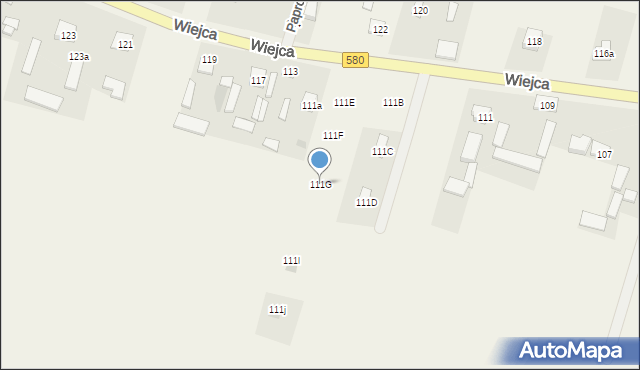 Wiejca, Wiejca, 111G, mapa Wiejca