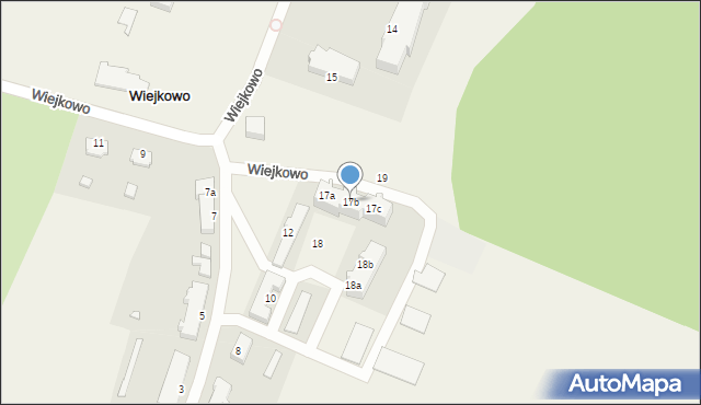 Wiejkowo, Wiejkowo, 17b, mapa Wiejkowo