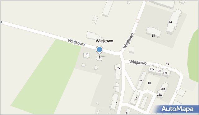 Wiejkowo, Wiejkowo, 9, mapa Wiejkowo