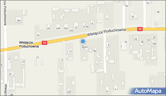 Wielącza, Wielącza, 7A, mapa Wielącza