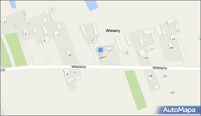 Wielany, Wielany, 10A, mapa Wielany