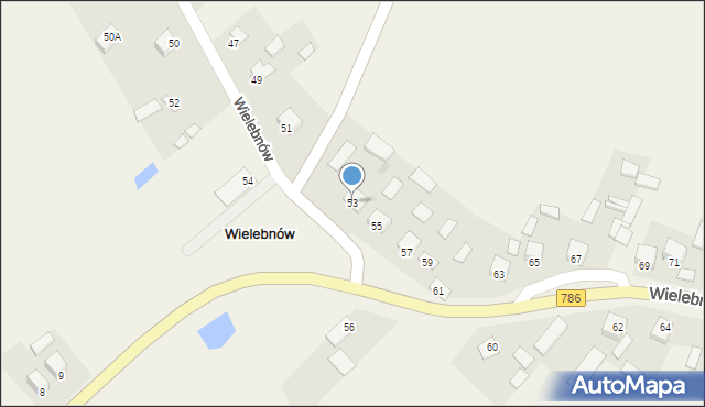 Wielebnów, Wielebnów, 53, mapa Wielebnów