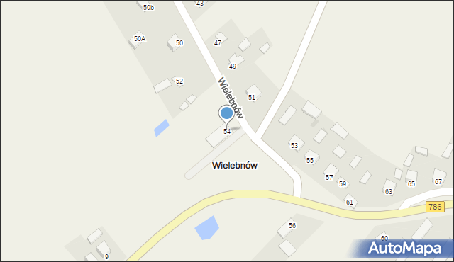 Wielebnów, Wielebnów, 54, mapa Wielebnów