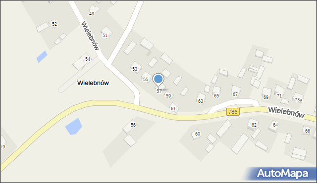 Wielebnów, Wielebnów, 57, mapa Wielebnów