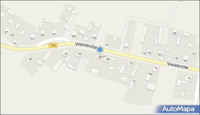 Wielebnów, Wielebnów, 66, mapa Wielebnów