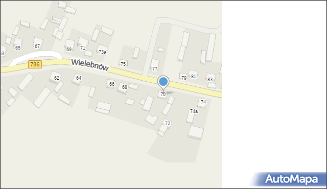 Wielebnów, Wielebnów, 70, mapa Wielebnów