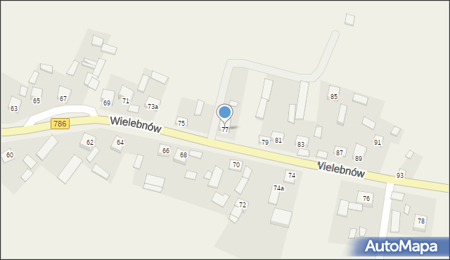 Wielebnów, Wielebnów, 77, mapa Wielebnów