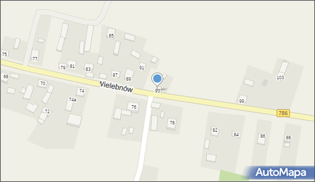 Wielebnów, Wielebnów, 93, mapa Wielebnów