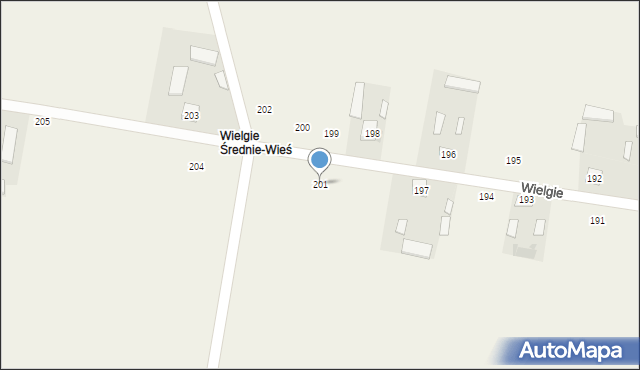 Wielgie, Wielgie, 201, mapa Wielgie