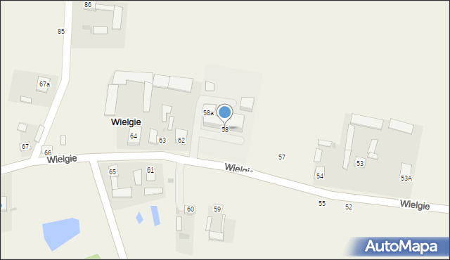 Wielgie, Wielgie, 58, mapa Wielgie