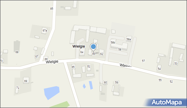 Wielgie, Wielgie, 63, mapa Wielgie