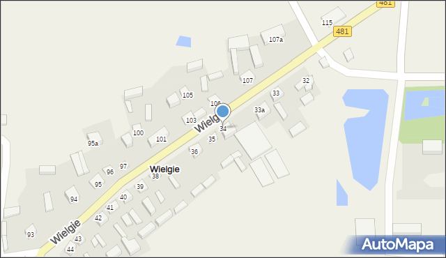 Wielgie, Wielgie, 34, mapa Wielgie