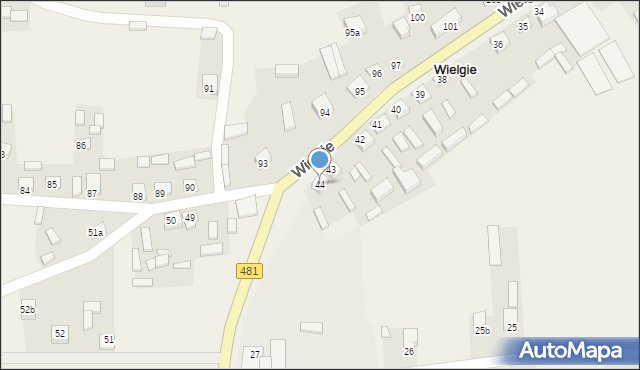 Wielgie, Wielgie, 44, mapa Wielgie