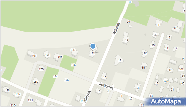 Wieliszew, Willowa, 21, mapa Wieliszew