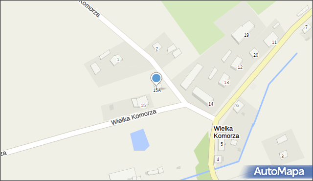 Wielka Komorza, Wielka Komorza, 15A, mapa Wielka Komorza