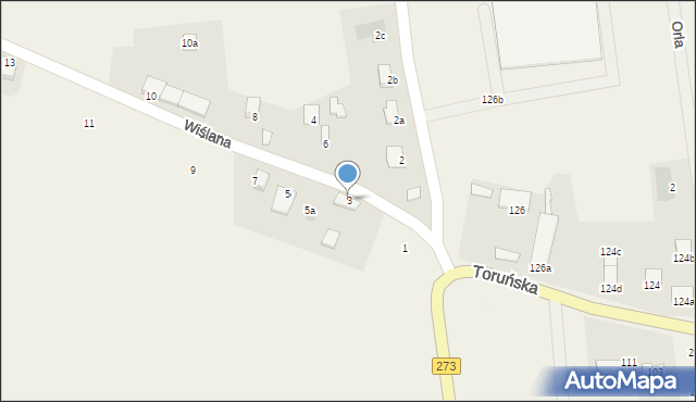 Wielka Nieszawka, Wiślana, 3, mapa Wielka Nieszawka