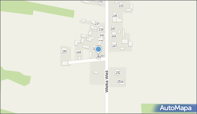 Wielka Wieś, Wielka Wieś, 251, mapa Wielka Wieś