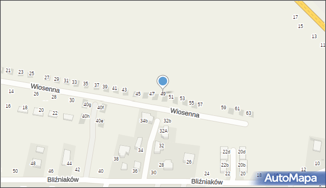 Wielka Wieś, Wiosenna, 49, mapa Wielka Wieś