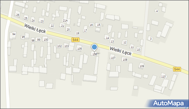 Wielki Łęck, Wielki Łęck, 106, mapa Wielki Łęck