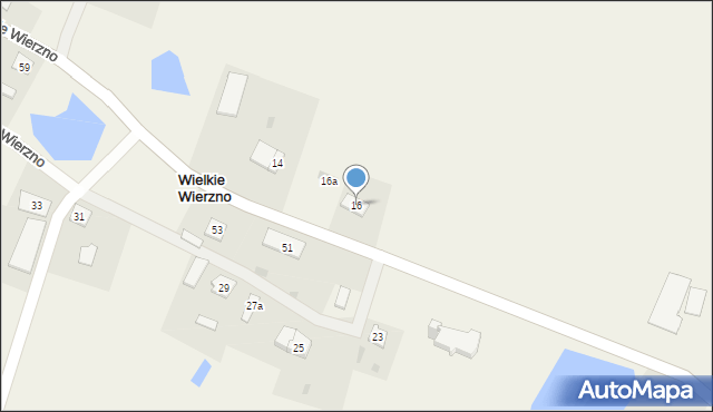 Wielkie Wierzno, Wielkie Wierzno, 16, mapa Wielkie Wierzno