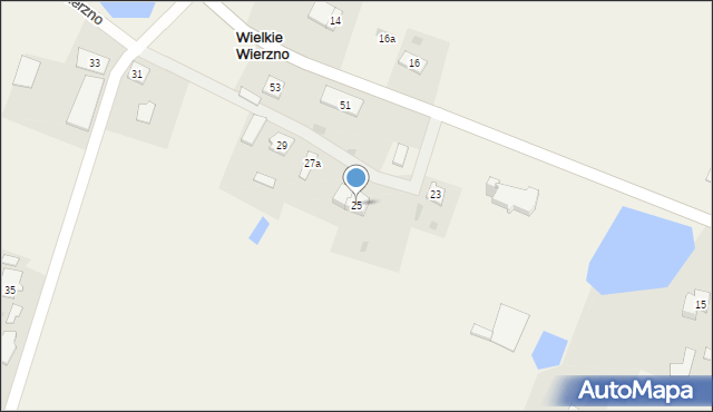 Wielkie Wierzno, Wielkie Wierzno, 25, mapa Wielkie Wierzno