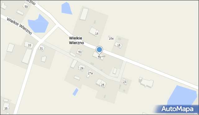 Wielkie Wierzno, Wielkie Wierzno, 51, mapa Wielkie Wierzno