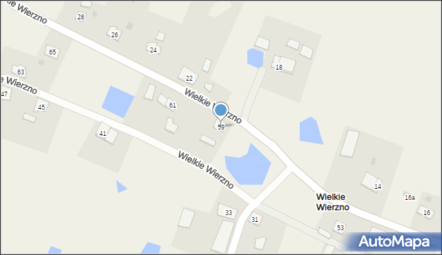 Wielkie Wierzno, Wielkie Wierzno, 59, mapa Wielkie Wierzno