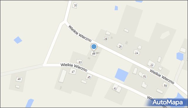 Wielkie Wierzno, Wielkie Wierzno, 65, mapa Wielkie Wierzno