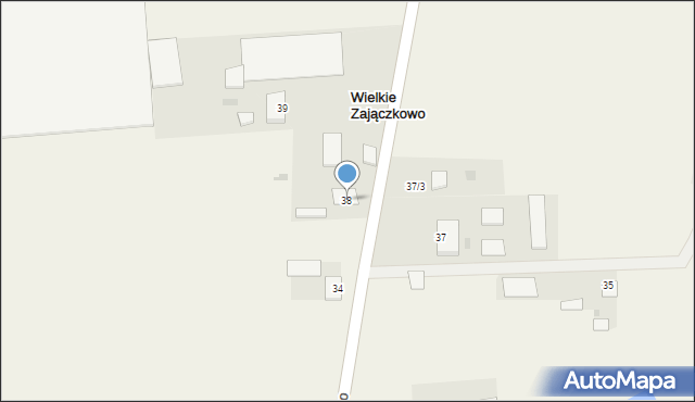 Wielkie Zajączkowo, Wielkie Zajączkowo, 38, mapa Wielkie Zajączkowo