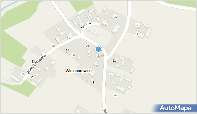 Wieloborowice, Wieloborowice, 10, mapa Wieloborowice