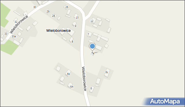 Wieloborowice, Wieloborowice, 7a, mapa Wieloborowice