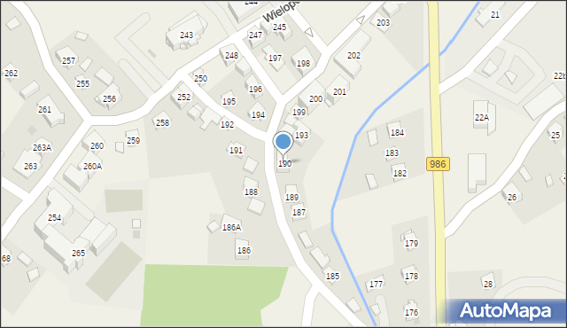 Wielopole Skrzyńskie, Wielopole Skrzyńskie, 190, mapa Wielopole Skrzyńskie