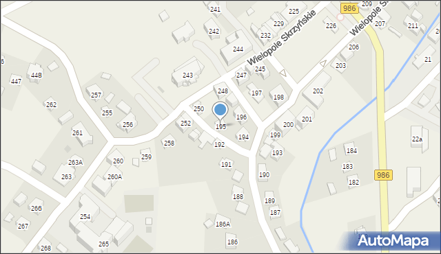 Wielopole Skrzyńskie, Wielopole Skrzyńskie, 195, mapa Wielopole Skrzyńskie