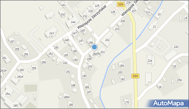 Wielopole Skrzyńskie, Wielopole Skrzyńskie, 200, mapa Wielopole Skrzyńskie