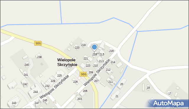 Wielopole Skrzyńskie, Wielopole Skrzyńskie, 218, mapa Wielopole Skrzyńskie