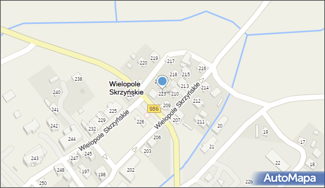 Wielopole Skrzyńskie, Wielopole Skrzyńskie, 223, mapa Wielopole Skrzyńskie