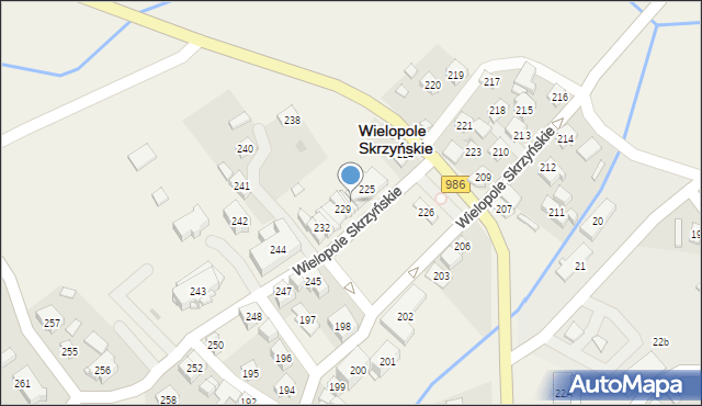 Wielopole Skrzyńskie, Wielopole Skrzyńskie, 227, mapa Wielopole Skrzyńskie